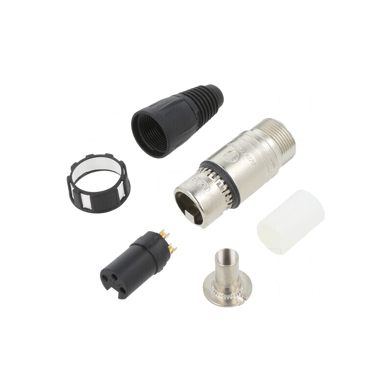 Mufă XLR Mamă 3 Pin Zinc Drept Pe Cablu | Electronic-mag.ro | Componente Electronice