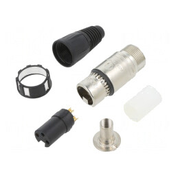 Mufă XLR Mamă 3 Pin Zinc Drept Pe Cablu | Electronic-mag.ro | Componente Electronice