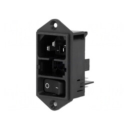 Conector Alimentare AC Soclu Tată 10A 250V IEC 60320 | Electronic-mag.ro | Componente Electronice