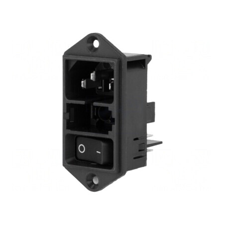 Conector Alimentare AC Soclu Tată 10A 250V IEC 60320 | Electronic-mag.ro | Componente Electronice