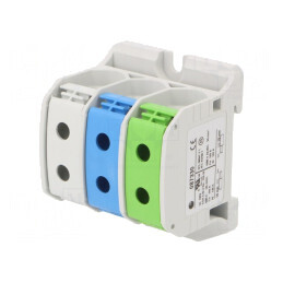Conector de Șine 50mm2 cu 3 Piste și 6 Borne STB TS35 1kV | Electronic-mag.ro | Componente Electronice