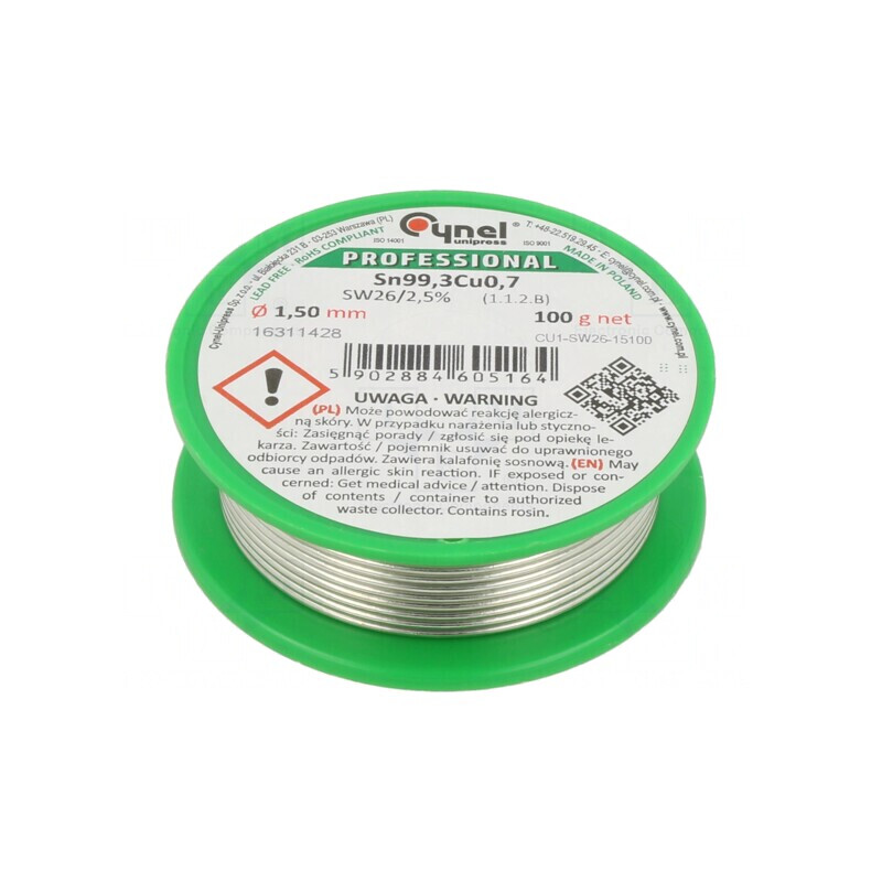 Sârmă de lipit fără plumb 1,5mm 100g | Electronic-mag.ro | Componente Electronice Sârmă de lipit fără plumb 1,5mm 100g | Electronic-mag.ro | Componente Electronice