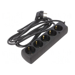 Prelungitor 5 Prize Schuko PVC Negru 3x1.5mm2 | Electronic-mag.ro | Componente Electronice