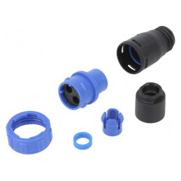 Conector Circular Mufă Mamă 2 PIN fără Contacte pe Cablu | Electronic-mag.ro | Componente Electronice