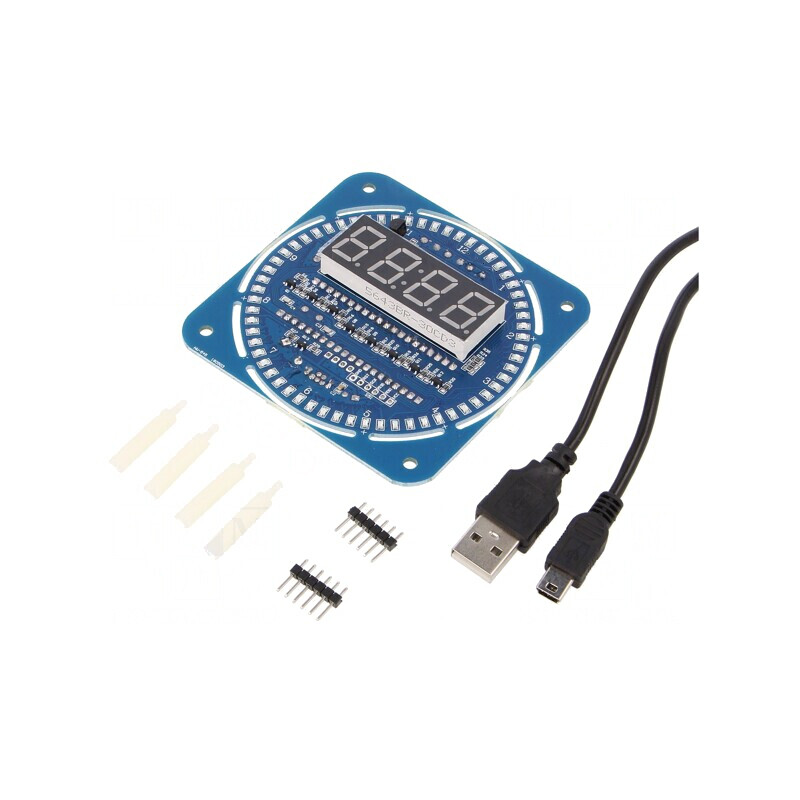 Ceas Digital USB Mini DS1302 3-5VDC 81x81mm | Electronic-mag.ro | Componente Electronice