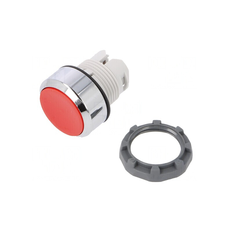 Comutator Apăsare 22mm Roșu Plat | Electronic-mag.ro | Componente Electronice