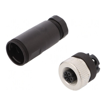 Mufă M12 4-PIN Mamă pe Cablu drept | Electronic-mag.ro | Componente Electronice