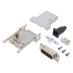 Mufă Mamă D-Sub 15 PIN pentru Lipire pe Cablu - Negru | Electronic-mag.ro | Componente Electronice