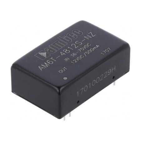 Convertor DC/DC 6W 36-75V la 12V 500mA DIP24 | Electronic-mag.ro | Componente Electronice