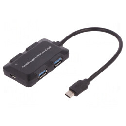 Hub USB 4 Porturi USB A și USB C Negru 10Gbps 0,2m | Electronic-mag.ro | Componente Electronice