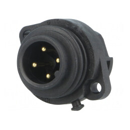 Conector Circular Soclu 4 PIN Terminal Șurub Aurit | Electronic-mag.ro | Componente Electronice