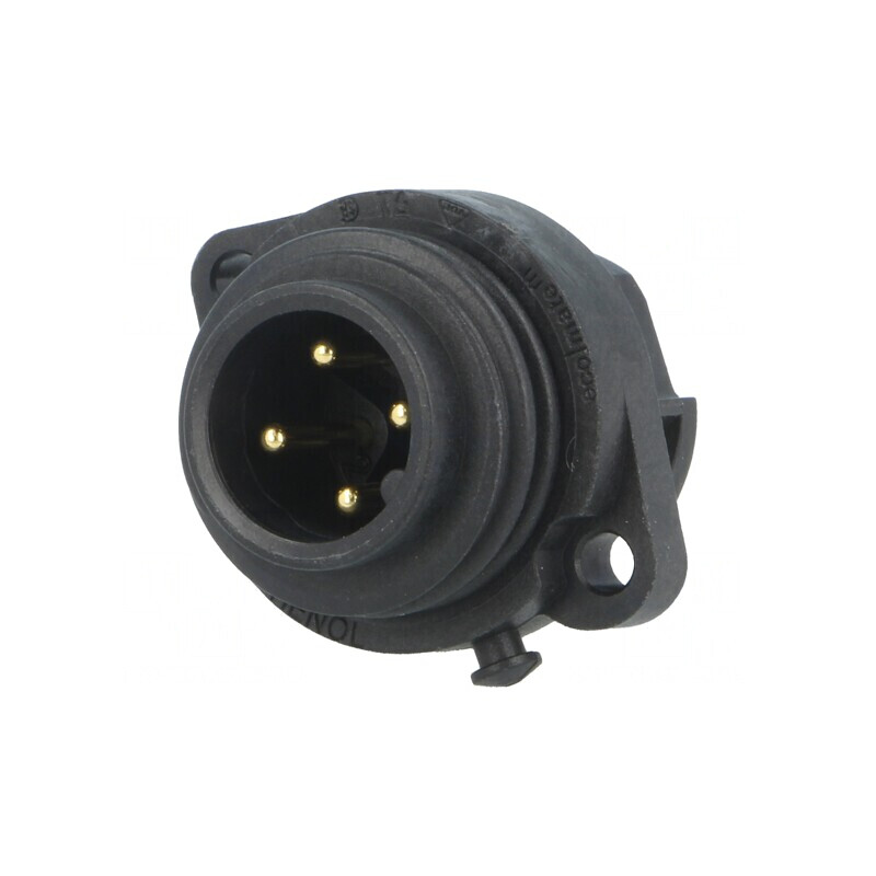 Conector Circular Soclu 4 PIN Terminal Șurub Aurit | Electronic-mag.ro | Componente Electronice