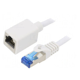 Prelungitor RJ45 S/FTP Cat6a Alb 5m | Electronic-mag.ro | Componente Electronice