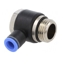 Racord Push-in Unghi Alamă Nichelată PBT 0,95-15bar | Electronic-mag.ro | Componente Electronice