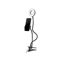 Prindere Selfie Neagră cu Lumină LED 5W | Electronic-mag.ro | Componente Electronice