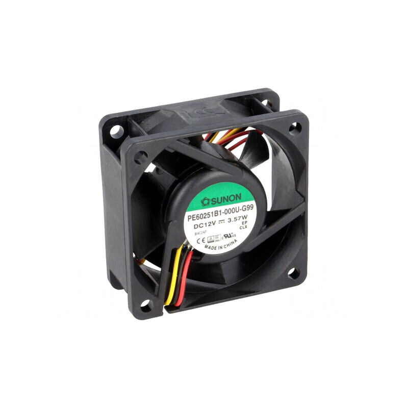 Ventilator DC Axial 12V 60x60x25mm 61.16m3/h 44dBA cu Bilă | Electronic-mag.ro | Componente Electronice