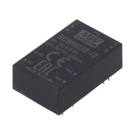 Convertor DC/DC 3W 4.5-9V la 12V 250mA DIP24 | Electronic-mag.ro | Componente Electronice