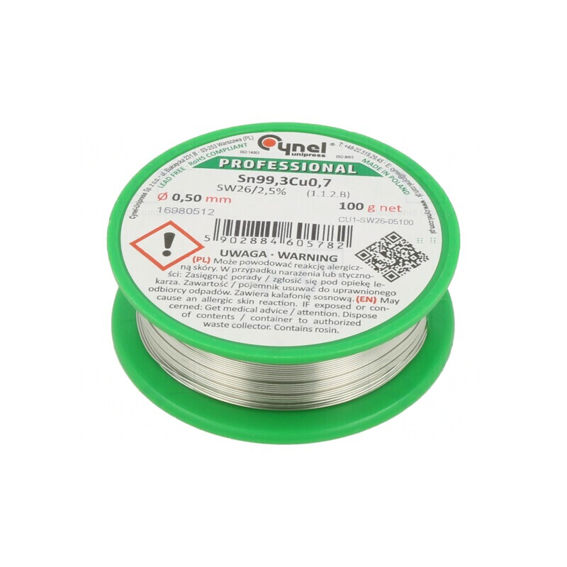 Sârmă de lipit fără plumb 0,5mm 100g | Electronic-mag.ro | Componente Electronice Sârmă de lipit fără plumb 0,5mm 100g | Electronic-mag.ro | Componente Electronice