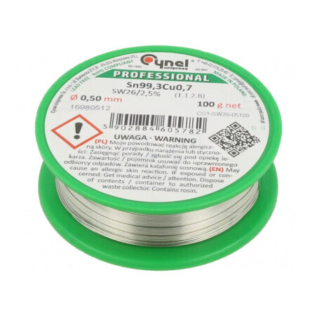 Sârmă de lipit fără plumb 0,5mm 100g | Electronic-mag.ro | Componente Electronice