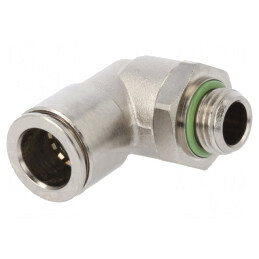 Racord push-in 90° alamă nichelată - 20 bar | Electronic-mag.ro | Componente Electronice
