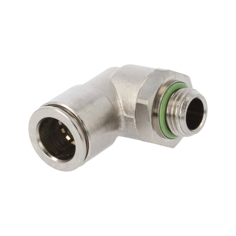 Racord push-in 90° alamă nichelată - 20 bar | Electronic-mag.ro | Componente Electronice