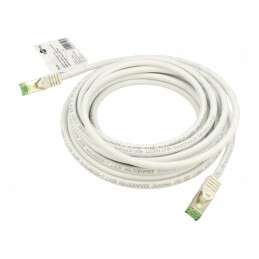 Patch Cord S/FTP Cat 8.1 Alb 5m 26AWG | Electronic-mag.ro | Componente Electronice