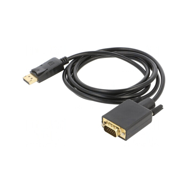 Cablu D-Sub 15pin HD la DisplayPort 1.8m Negru | Electronic-mag.ro | Componente Electronice