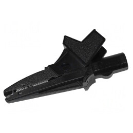 Bornă crocodil cu izolație 20A neagră 16mm 1kV | Electronic-mag.ro | Componente Electronice