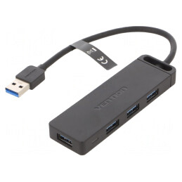 Hub USB 3.0 Negru 4 Porturi 5Gbps | Electronic-mag.ro | Componente Electronice