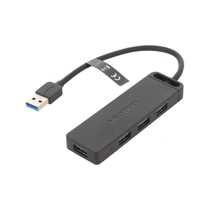 Hub USB 3.0 Negru 4 Porturi 5Gbps