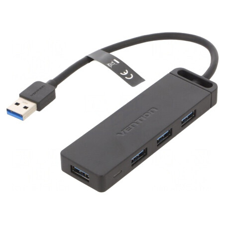 Hub USB 3.0 Negru 4 Porturi 5Gbps | Electronic-mag.ro | Componente Electronice