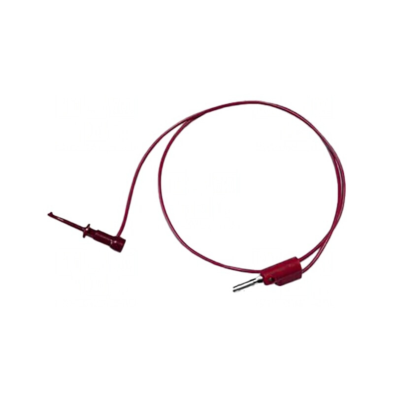 Cablu de măsurare 3A cu clips și mufă banană 4 mm roșie | Electronic-mag.ro | Componente Electronice