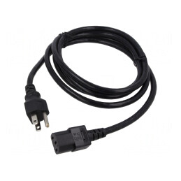 Cablu Alimentare NEMA 5-15 3x18AWG 2.3m Negru 10A | Electronic-mag.ro | Componente Electronice