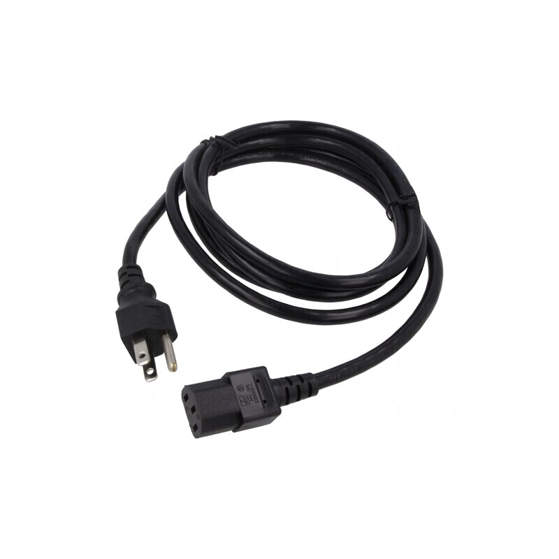 Cablu Alimentare NEMA 5-15 3x18AWG 2.3m Negru 10A | Electronic-mag.ro | Componente Electronice