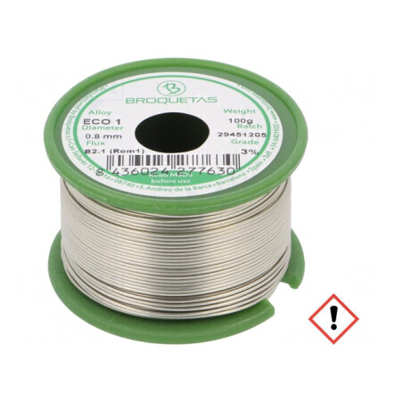 Sârmă de lipit fără plumb 0,8mm 0,1kg | Electronic-mag.ro | Componente Electronice