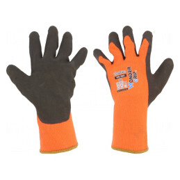 Mănuși de protecție portocalii mărimea L acrilic și latex