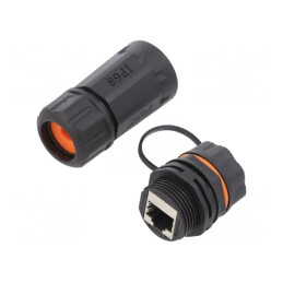 Adaptor Soclu Ecranat RJ45 8p8c Cat 6a x2 | Electronic-mag.ro | Componente Electronice