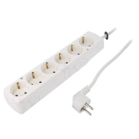 Prelungitor electric 6 prize Schuko alb 16A | Electronic-mag.ro | Componente Electronice