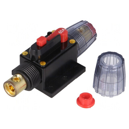 Siguranță automată auto 60A neagră 12-24VDC | Electronic-mag.ro | Componente Electronice