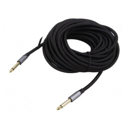 Cablu | Jack 6,3mm mufă,din ambele părţi | 10m | Placare: aurit | BASHL