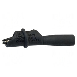 Bornă crocodil 10A neagră 8.9mm 1kV | Electronic-mag.ro | Componente Electronice