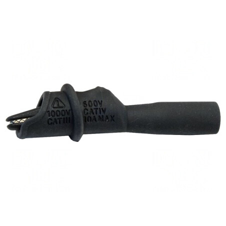 Bornă crocodil 10A neagră 8.9mm 1kV | Electronic-mag.ro | Componente Electronice
