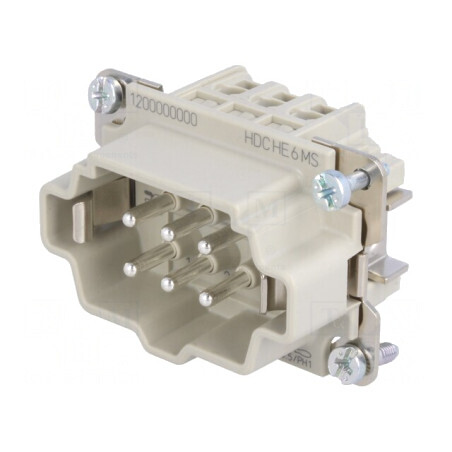 Conector dreptunghiular tată 6 PIN 6 PE 3 drept | Electronic-mag.ro | Componente Electronice