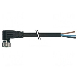 Cablu de conectare M8 4 pini unghi 3m PVC 30VAC 4A