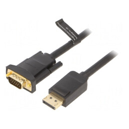 Cablu DisplayPort la D-Sub 15pin HD 3m Negru | Electronic-mag.ro | Componente Electronice