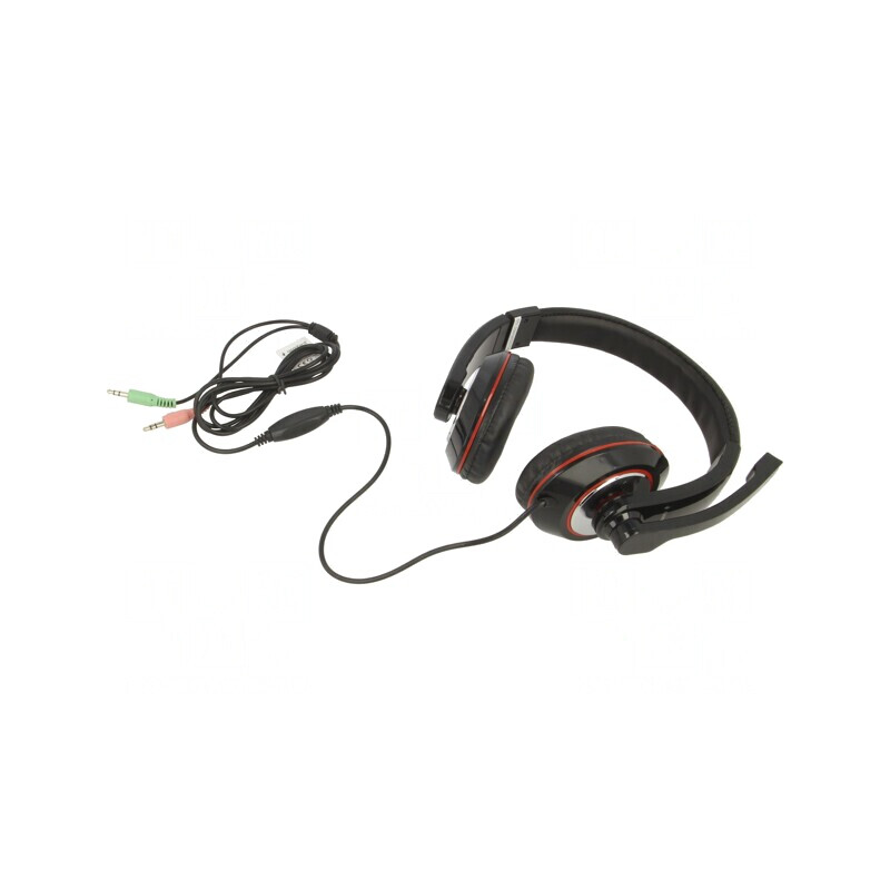 Căști cu Microfon Negru Jack 3,5mm 1,8m | Electronic-mag.ro | Componente Electronice