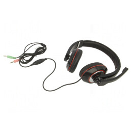 Căști cu Microfon Negru Jack 3,5mm 1,8m | Electronic-mag.ro | Componente Electronice