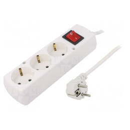 Prelungitor Schuko Alb 3m 3 Prize PVC | Electronic-mag.ro | Componente Electronice