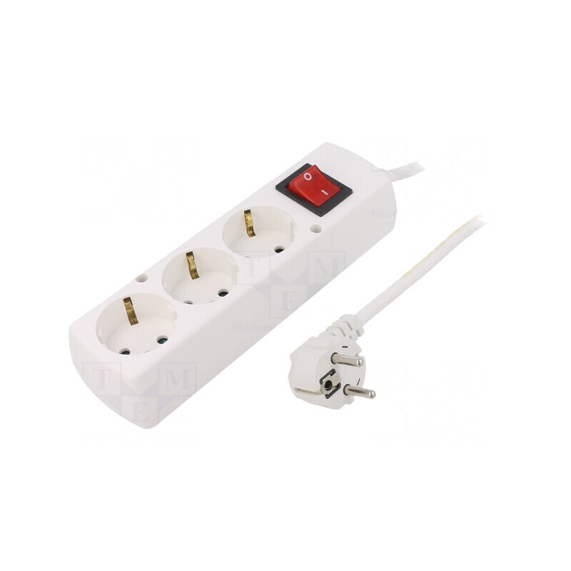 Prelungitor Schuko Alb 3m 3 Prize PVC | Electronic-mag.ro | Componente Electronice