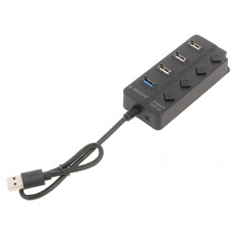 Hub USB 4 Porturi USB 2.0/3.1 Negru | Electronic-mag.ro | Componente Electronice
